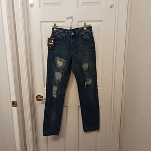 Ween Charm Slim Fit Jeans NWT Youth Men's Distressed Size 28